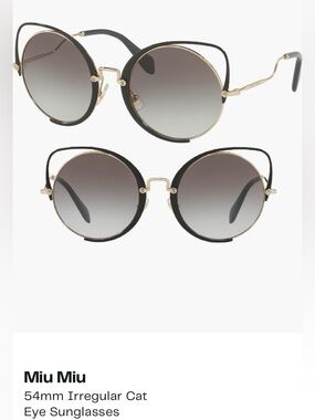 Miu Miu Cat Eye Frame Sunglasses with Gray Gradient Lenses
